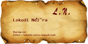 Lokodi Nóra névjegykártya