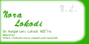 nora lokodi business card